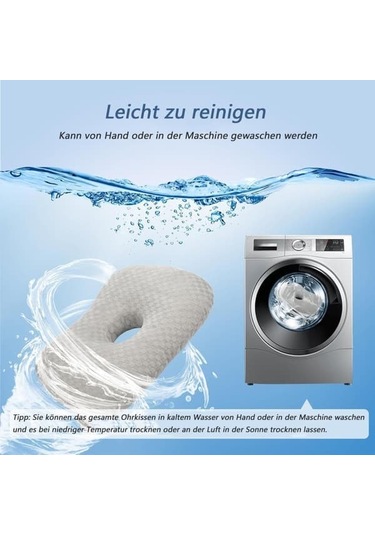 Yan Uyku Yastığı Kulak Delikleri Mikrofiber Rahat B