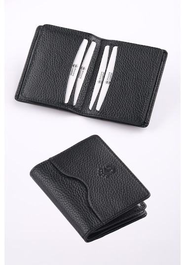 Ancora Leather Hakiki Deri Kartlık-26207 Siyah