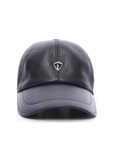 Tamer Tanca Erkek Hakiki Deri Lacivert Şapka 524 Emr Beyzbol Sapka Lacıvert Lacivert