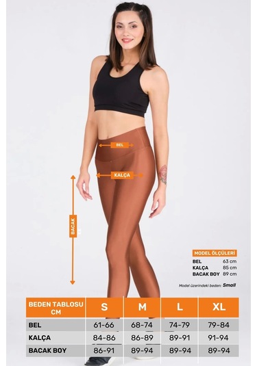 Enenstyle Fashıon Boutıque Kadın Konforlu Yeni Sezon Sporcu Modeli Yazlık Spor Taytı Fitness Gym Training Parlak Spor Tayt Kiremit