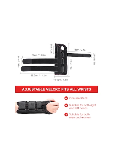 Xindoker El Bileği Tutan Kalkan: Yara, Kırık Ve Çarpık İçin Alüminyum Levha Ve Konforlu Kumaş, 23x10.5cm, 1 Adet