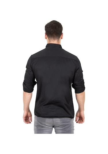 Deepsea Erkek Siyah Çıt Çıt Düğmeli Kot Gömlek 2300413 Siyah