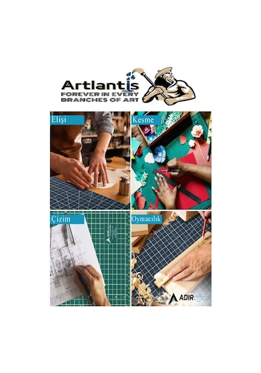 Kesim Matı A3 Kretuar Seti Ve Çelik Cevel 30 Cm 1 Adet 30x45 Cm Çift Taraflı Çizim Matı Kesme Madı Kesim Tablası Kesim Altlığı