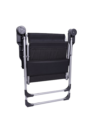 Alin Metal 3''lü Lüks Bardaklı Kamp Sandalyesi Ve Masa Set Siyah Siyah