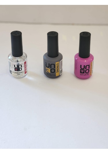 Uno Bond Primer 15 ML + Strong Base 15 ML + Daimond Top Coat 15 ML Kalıcı Oje Seti