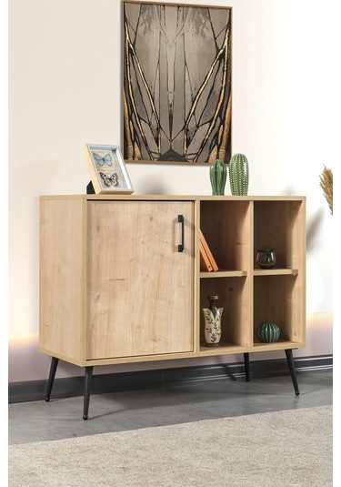 4108 Şile Metal Ayaklı Metal Kulplu 100 Cm Konsol - Tv Ünitesi - Yemek Odası - Kahve Köşesi Safir Safir