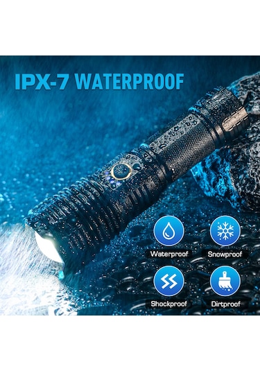 Şarj Edilebilir El Fenerleri 90000 Yüksek Lümen, Yüksek Güçlü Led El Feneri, Xhp70.2 Yakınlaştırılabilir Güçlü Taktik El Feneri, 5 Mod, Ipx7 Su Geçirmez, Kamp, Yürüyüş, Acil Durumlar İçin El Feneri Siyah Şarj Edilebilir El Fenerleri 90000 Yüksek Lümen, Yüksek Güçlü Led El Feneri, Xhp70.2 Yakınlaştırılabilir Güçlü Taktik El Feneri, 5 Mod, Ipx7 Su Geçirmez, Kamp, Yürüyüş, Acil Durumlar İçin El Feneri Siyah