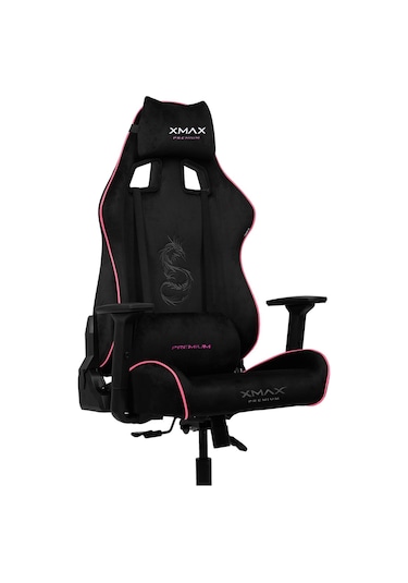 Rio Pus Balerion Terletmez Kadife Kumaş Siyah Gaming Oyuncu Koltuğu -16 Siyah