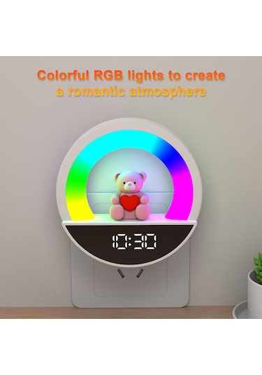 Shineyee Led Saatli Renkli Ambiyans Lambası, 3 Renk Sıcaklığı, Parlaklık Ayarlı, 2 Zamanlayıcı Seçeneği, 200mah Pil Ve Kumanda İle, Avrupa Standartı Diğer