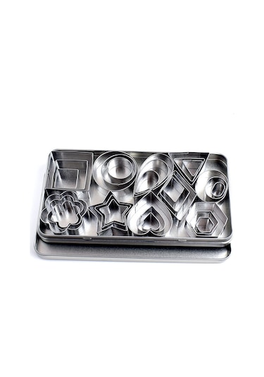 Teltree 430 Paslanmaz Çelik Pasta Kalıbı Seti: 30'lu Kalp, Yıldız Bisküvi Ve Meyve Kesici - Demir + Deri Kutulu Ev Hamuru Ve Pasta Yapımı Gereci Diğer