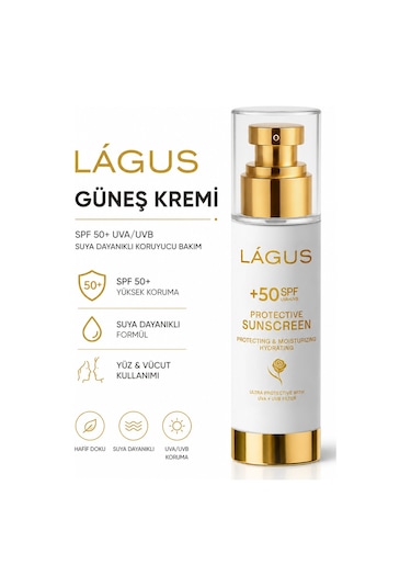 Lágus Uva/Uvb Suya Dayanıklı Koruyucu Güneş Kremi SPF50+ 100 ML