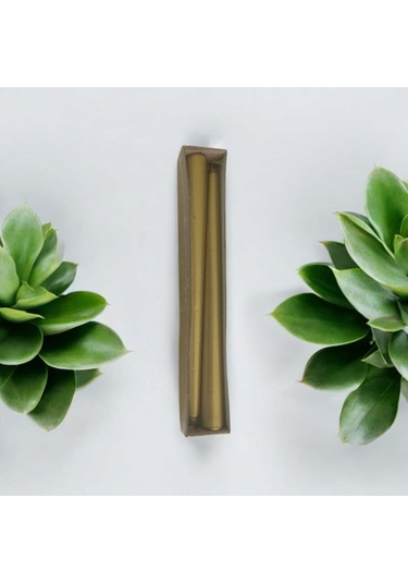 Şamdan Mum 2li Altın Varaklı Altın