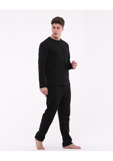 Bella Dossi Waffle Pijama Takımı Siyah