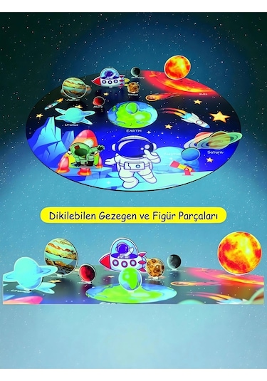 3d Uzay Yolculuğu Büyük Ahşap Puzzle - Büyük Boy 44 Parça - 60 X 60 Cm
