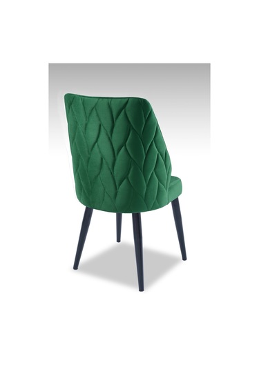 Puffy Sandalye - Babyface Yeşil- Metal Siyah Ayak 4 Adet - Salon Sandalyesi / Mutfak Sandalyesi Yeşil