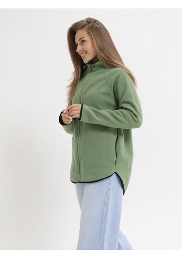 Kanka Fermuarlı Polar Sweatshirt 402379081 Yeşil