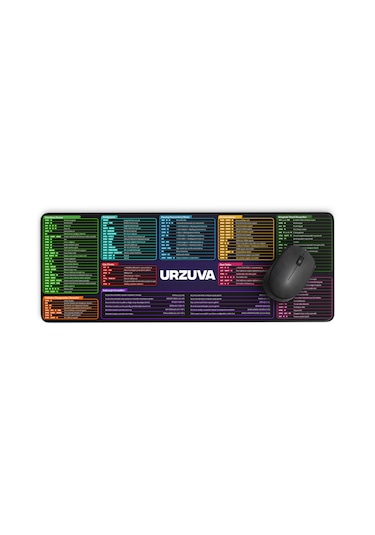 Mouse Pad Excel Kısayol Tuşları Mousepad Dikişli Kenar