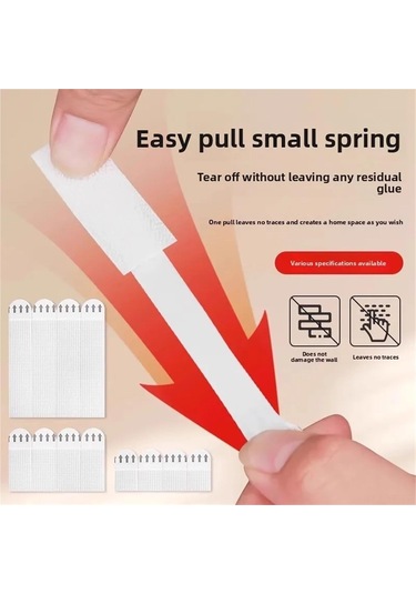 Yifomall 36 Çift 19x92mm Nylon Duvar Stickerı - Yokuşsuz Rakamcı, Bıçak Olmayan, Güçlü Yapışkan, Taşınabilir Magic Tape Örgü + Saç Yüzü Beyaz