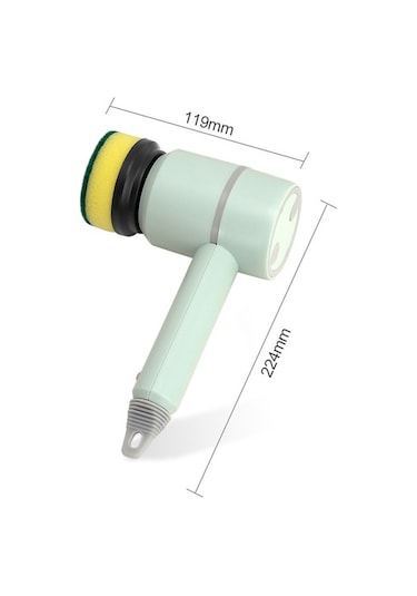 Fortunelane El Elektroniğiyle Çalışan Kablosuz Temizlik Fırçası - 4 Farklı Fırça İle Mutfak, Banyo Ve Ev Temizliği - 1200mah Bata