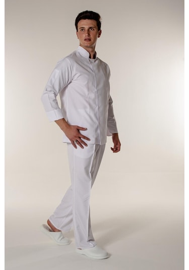 Beyaz Aşçı Ve Mutfak Şef Ceketi Gizli Çıtçıtlı-beyaz