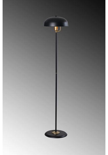 Lambader Krem-sarı Metal Gövde Modern Tasarım Ayarlanabilir Başlık Yerden Aydınlatma Lüx Lambader - Siyah