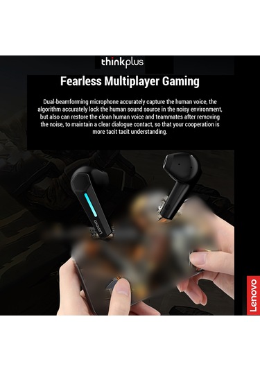 Leezsing Siyah Thinkplus Gm1b Bluetooth 5.3 Kulaklıklar - Yarı Kulak İçi Tasarım, Akıllı Gürültü Azaltma, Oyuncu Tuning, 5 Saat Kullanım Süresi