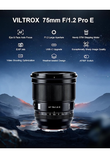 Viltrox Af 75 Mm F/1.2 Xf Pro Sony Uyumlu Lens