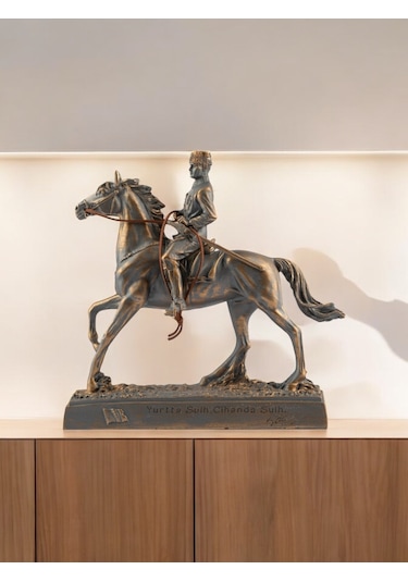 Atlı Mustafa Kemal Atatürk Dekoratif Biblo - Kahve