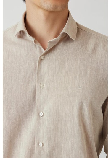 Bisse Erkek Regular Fit Uzun Kollu Spor Gömlek BEJ GM22Y221044_D07 Bej