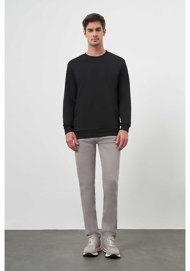 Morven Erkek Siyah Basic Bisiklet Yaka Sweat-shirt 25ks063005001 Siyah Siyah