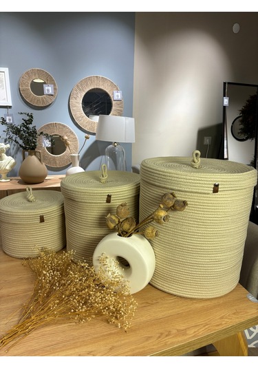 Victor Çok Amaçlı Düzenleyici Kapaklı Sepet,kapaklı Saksılık, Kapaklı Organizer 36x40 - Büyük Boy Krem