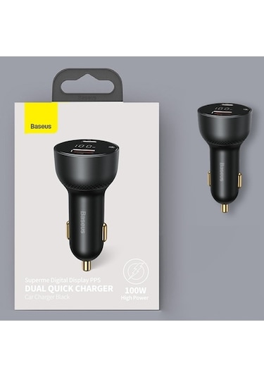 Didadodo Baseus 100w Usb-c Hızlı Araç Şarj Başlık Qc+pps 4 Siyah, Yeni Tasarım