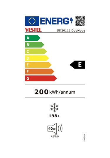 Vestel SD20111 DuoMode 198 L  Sandık Tipi Derin Dondurucu