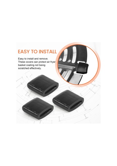 Hava Fritöz Kauçuk Tamponları Hava Fritöz Izgara Tavası İçin Güç Kapaklarına Uygun Siyah