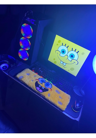 Kirbi Sünger Bob Klavye Halısı Çok Renkli