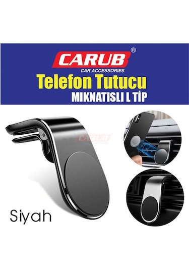 Telefon Tutucu Izgaraya Geçme (Mıknatıslı) (Siyah)