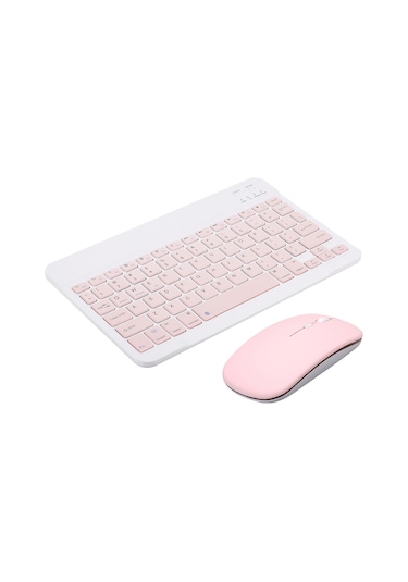 Springsun Küçük Ve İnce 78 Tuşlu Bt Klavye Seti - Mouse 3 Seviye Dpı Ayarlı, Çok Sisteme Uyumlu, Şarj Edilebilir, Pembe Mouse Pil İçermez Diğer
