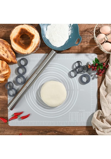 Tilbe Home Silikon Ölçekli Hamur Matı Premium Çok Amaçlı Isıya Dayanıklı Fırın Altlığı