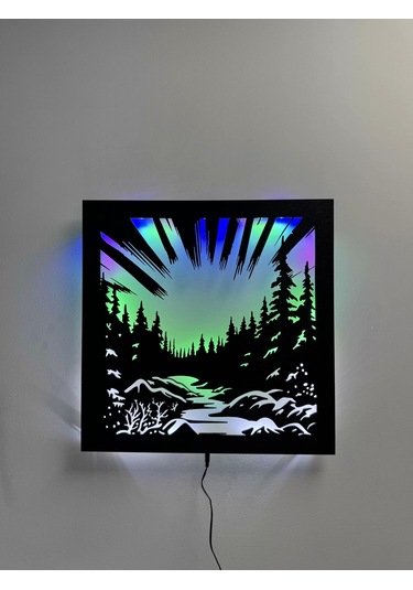 Kuzey Işıkları Led Işıklı Tablo