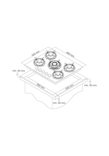 Simfer 3704 Ankastre Siyah Cam Ocak