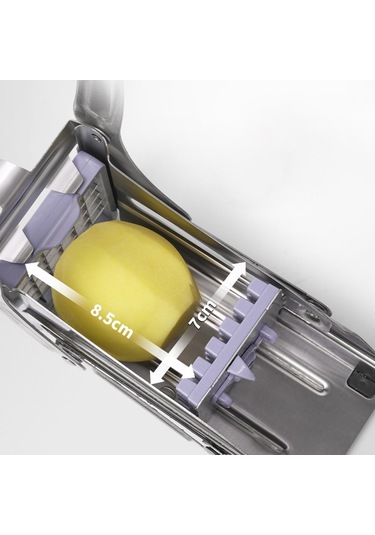 Suntek Fransız Kızartma Kesici Patates 2 Bıçaklı Manuel Gümüş Diğer