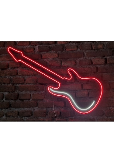 Gitar Neon Ledli Duvar Aydınlatması