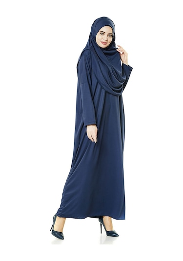 Tek Parça Namaz Elbisesi - Seccade - Tesbih - İbadet Seti - Lacivert