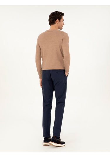 Cacharel Lacivert Slim Fit Pamuk Karışımlı Kanvas Pantolon