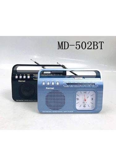 Kemai Md-502Bt Analog Saatli Fm Radyo Bluetooth Hoparlör Usb Tf