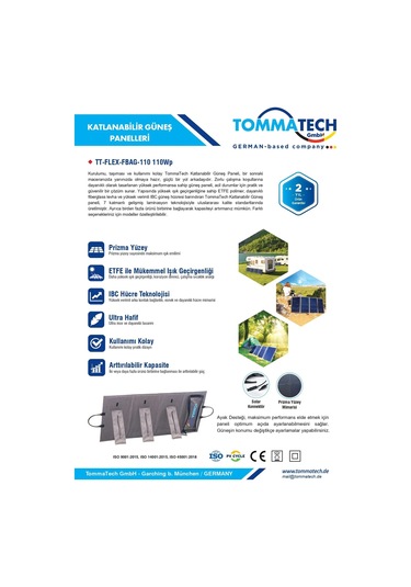 Tommatech Easy Life 110wp Katlanabilir Güneş Paneli