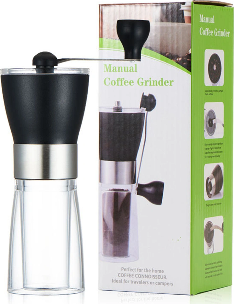 Neevoyu Ev Kullanıma Multifonksiyonel El Manuel Kahve, Zeytin, Biber Değirmeni - Ayarlandırabilir, Cam Gövde, Paslanmaz Çelik - Kolay Temizlenir Çok Renkli