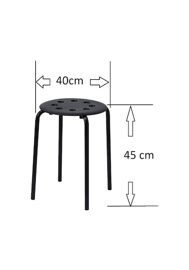 Ikea Marius Tabure Siyah (444166319)