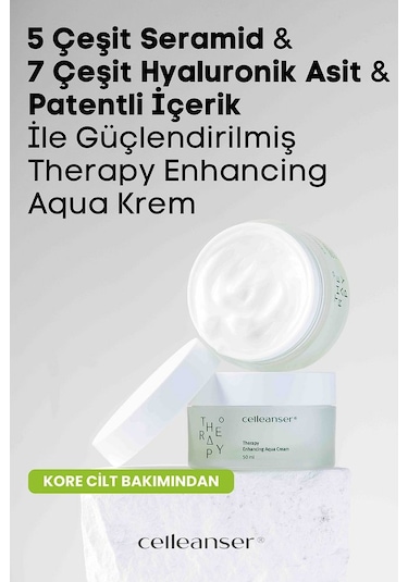5 Seramid Ve 7 Hyaluronik Asit İçeren Nemlendirici Ve Yatıştırıcı Therapy Enhancing Aqua Krem