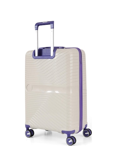Ççs 5239 Polipropilen 3 Lü Valiz Seti Beyaz-mor Beyaz - Mor
